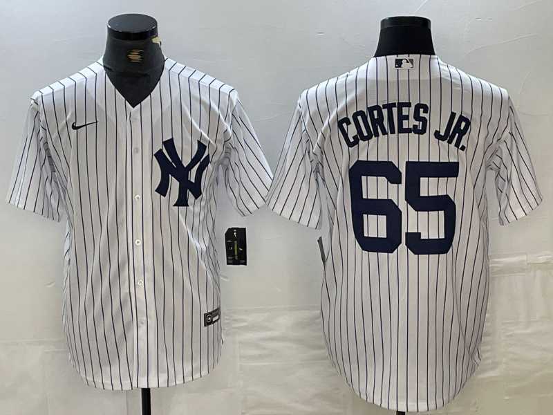 Mens New York Yankees #65 Nestor Cortes Jr White Stitched Cool Base Nike Jersey